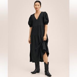 Mango Puffed Sleeves Dress